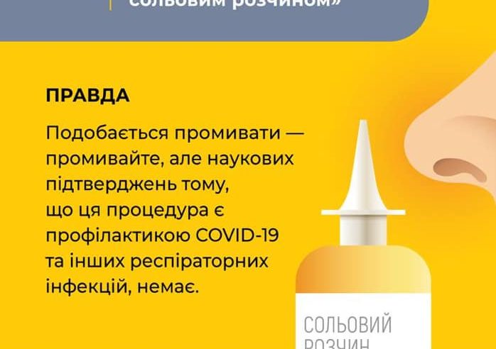 ФЕЙК – Від коронавірусу захищає промивання носа сольовим розчином